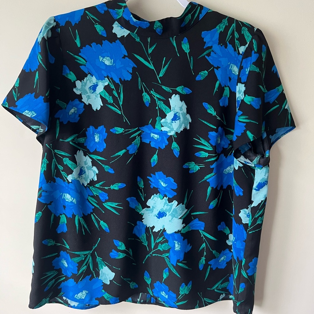 J. Crew Blue Floral Blouse